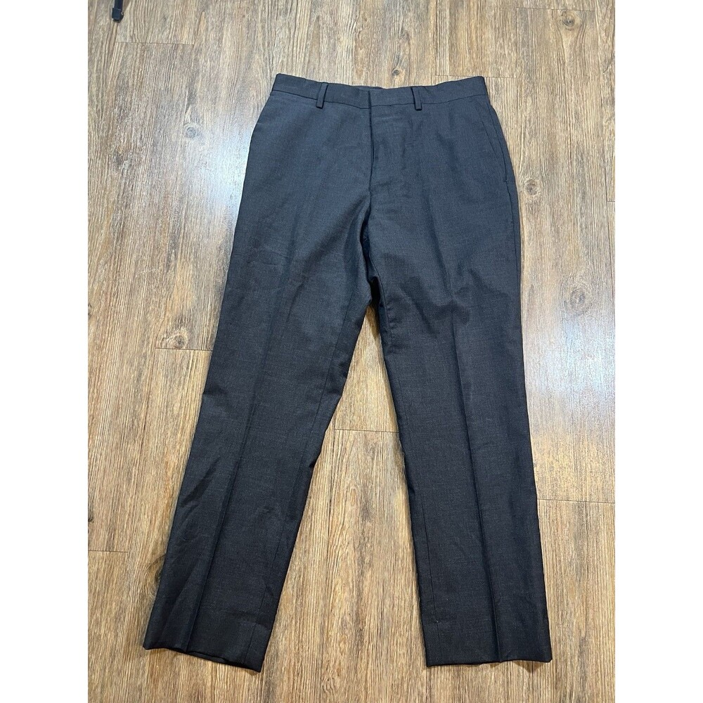 J Crew Dress Pants Mens 30x28 Gray Wool Slim Flat Front Lined Business